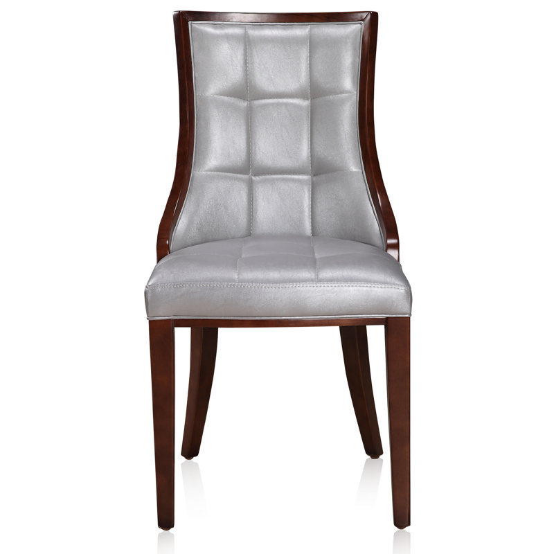 Chaise d'appoint capitonnée, Argent
