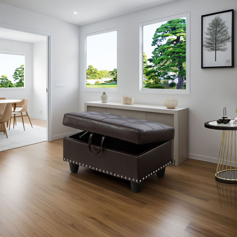 Repose-pieds avec rangement Ginger, Marron foncé