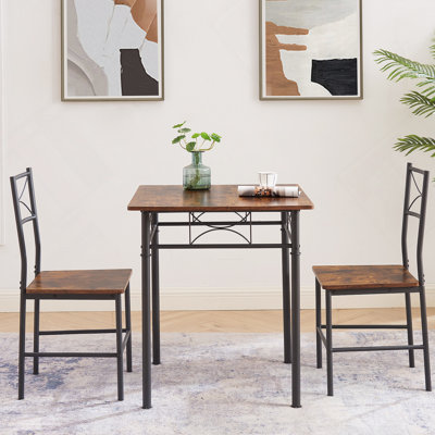 Ensemble 3 pièces de table de salle à manger pour chaise rétro