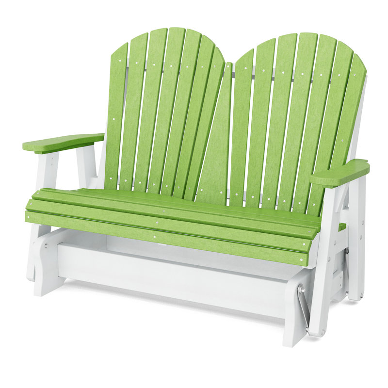 Fauteuil oscillant double Heritage, Vert citron / blanc