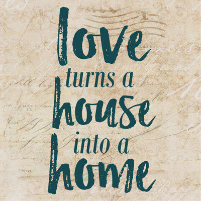 Love House Home Navy - Wrapped Canvas Print