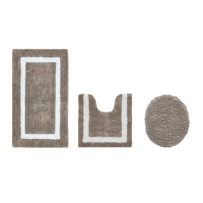 Atle Reversible Cotton Tufted Bath Rug Set
