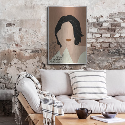 Mercer41 'Simple Woman Portrait' by Sabrina Balbuena, Metal Wall Art