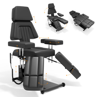 Cotton and Faux Leather Reclining Massage Chair