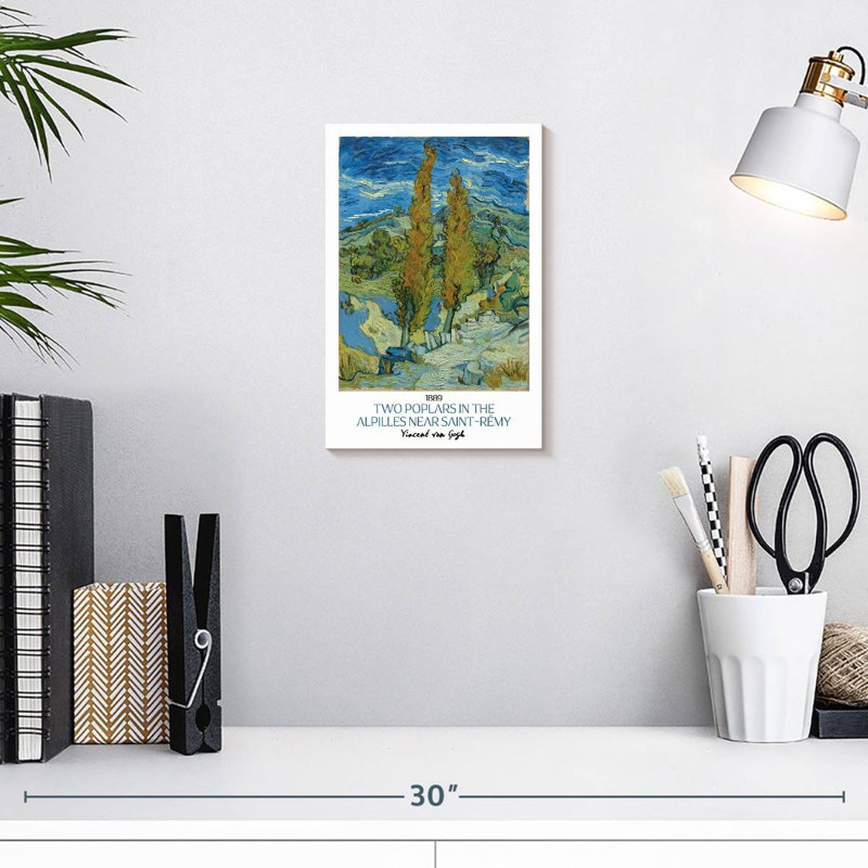 Affiche de l'exposition Deux peupliers Van Gogh, H 12 po x l 8 po