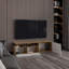 Meuble télé 60 po, 2 portes, 4 tablettes