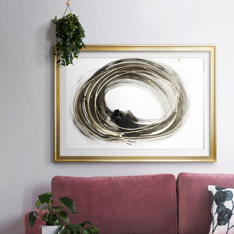 Golden Social Circles I-FramedFramed Print, Or, H 15 po x l 21 po x P 1,5 po