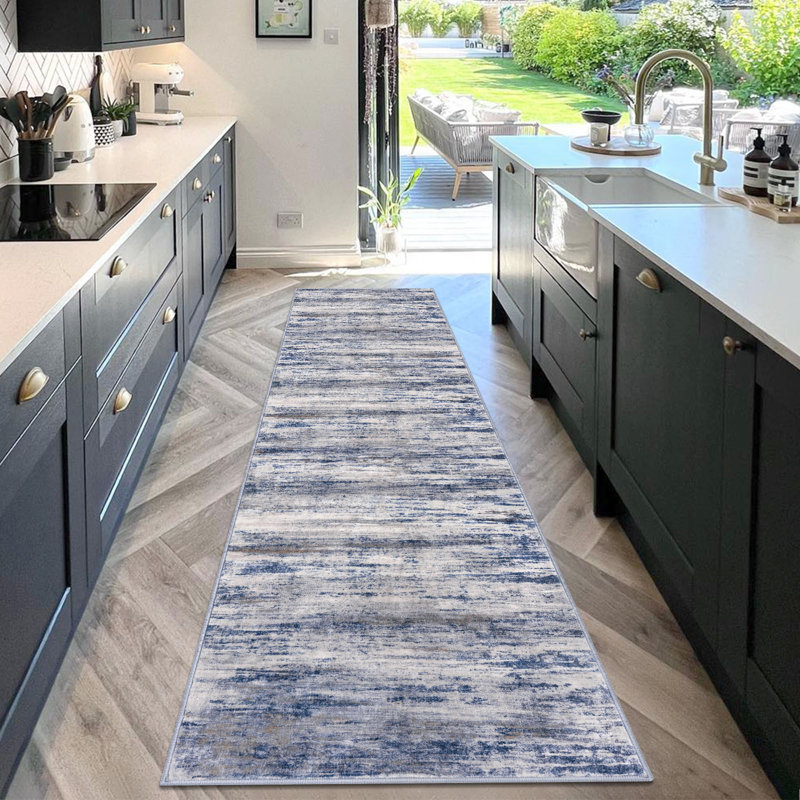 Tapis de couloir coulissant pour tapis de couloir moderne moderne et antidérapant 2,6 x 10 po antidérapant pour cuisine d'entrée