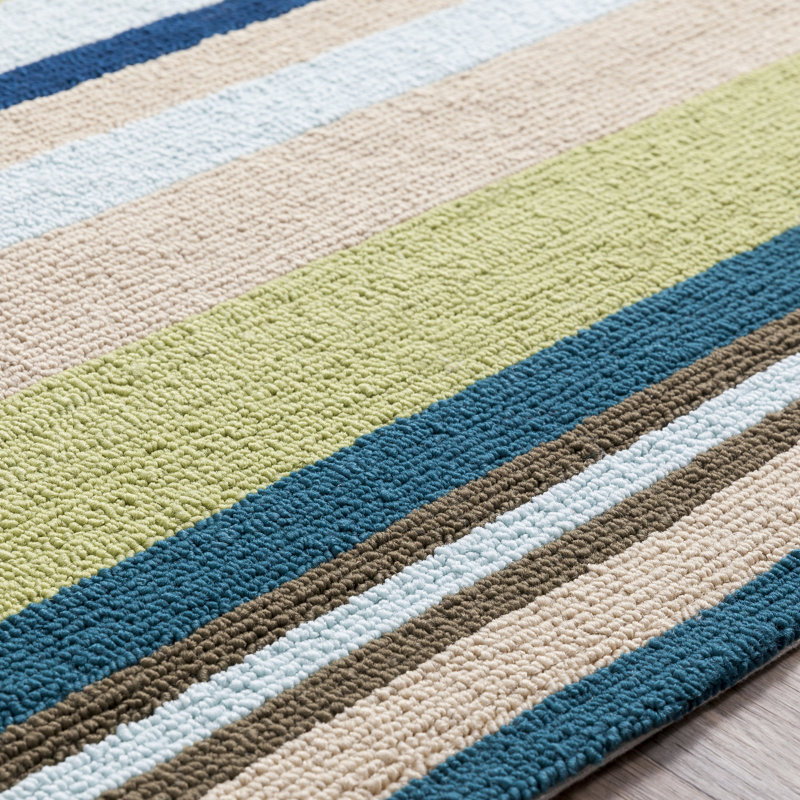 Tapis bouclé multicolore fait à la main Anmol, Rond 8 pi