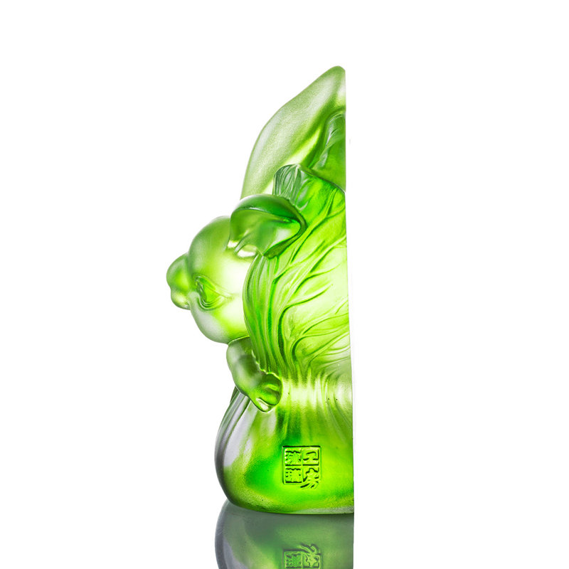 LIULI Crystal Art Crystal Rabbit, Year Of The Rabbit Figurine, "Familiar, Fortuitous"