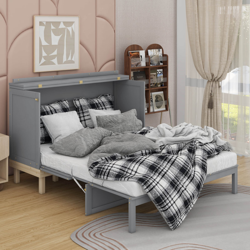 Queen Size Murphy Bed, Gray