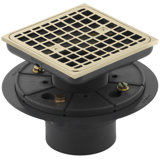Clearflo Square Design Tile-In Shower Drain with Reversible Collar, 2" and 3" PVC Connection