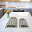 Plateau décoratif moderne à motifs - plateau repose-pieds pour table basse, cuisine ou décoration intérieure - plateau décoratif pour bijoux ou bibelots - ensemble de 2, 22 po, 18 po, noir et blanc