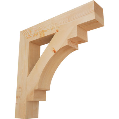 5 1/2"W x 34"D x 34"H Merced Block Smooth Bracket, Douglas Fir