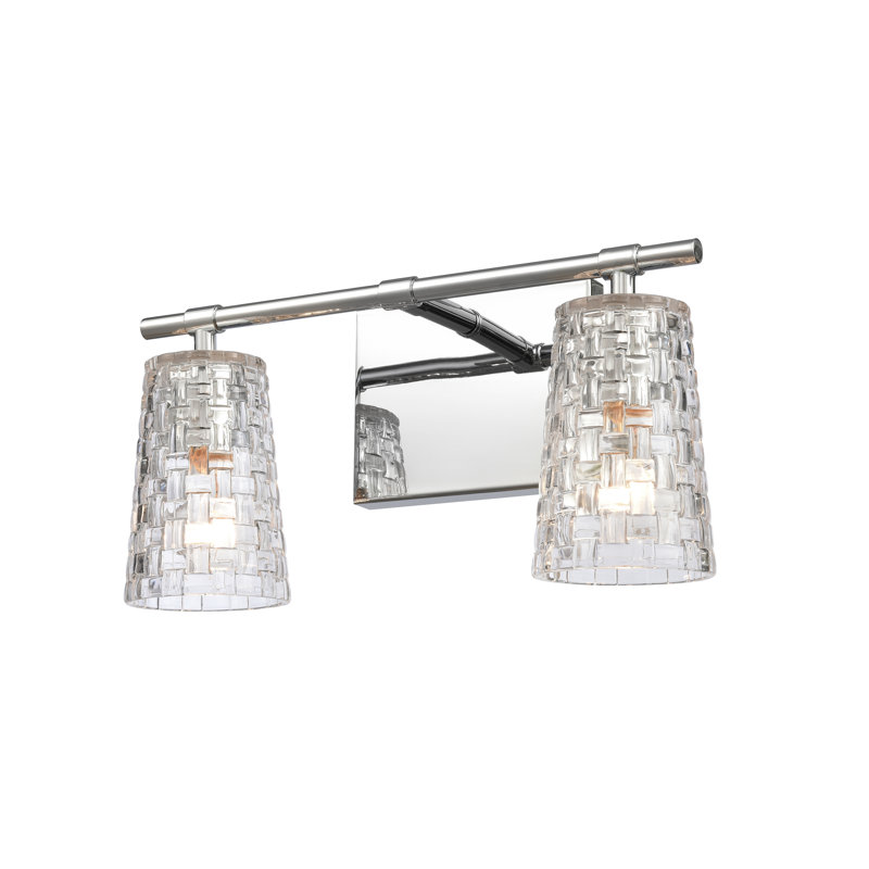 Éclairage pour meuble-lavabo à 2 lumières de 15 po de largeur Forville - nickel poli, H 8 po x l 15 po x P 6 po, Nickel