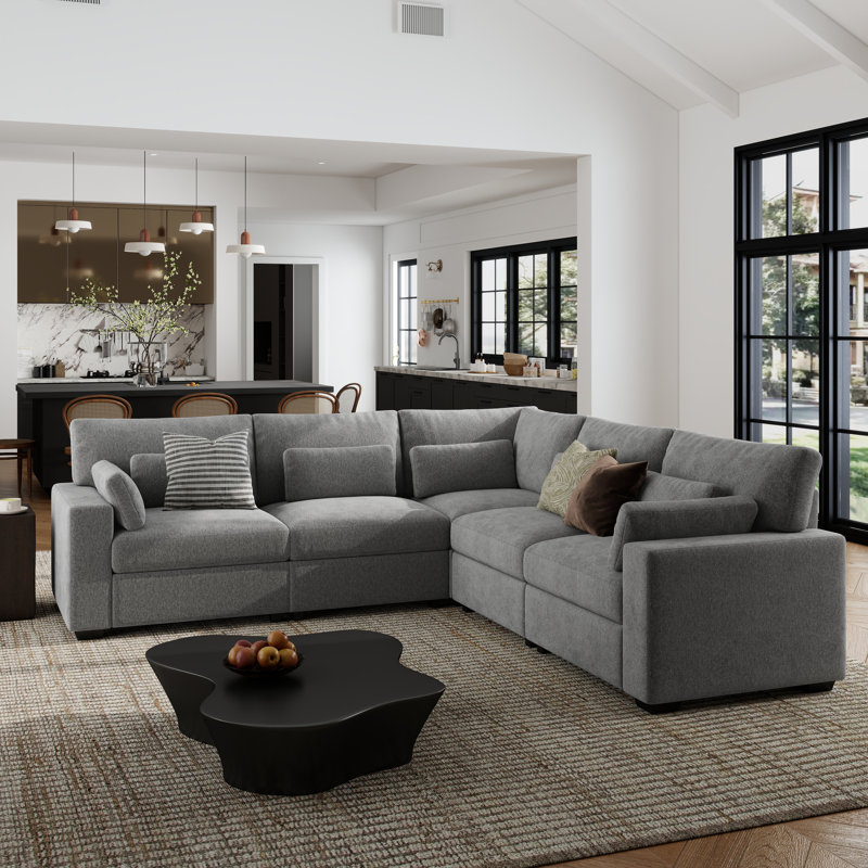Canapé modulaire Eleonore Horizon Line, Gray Chenille