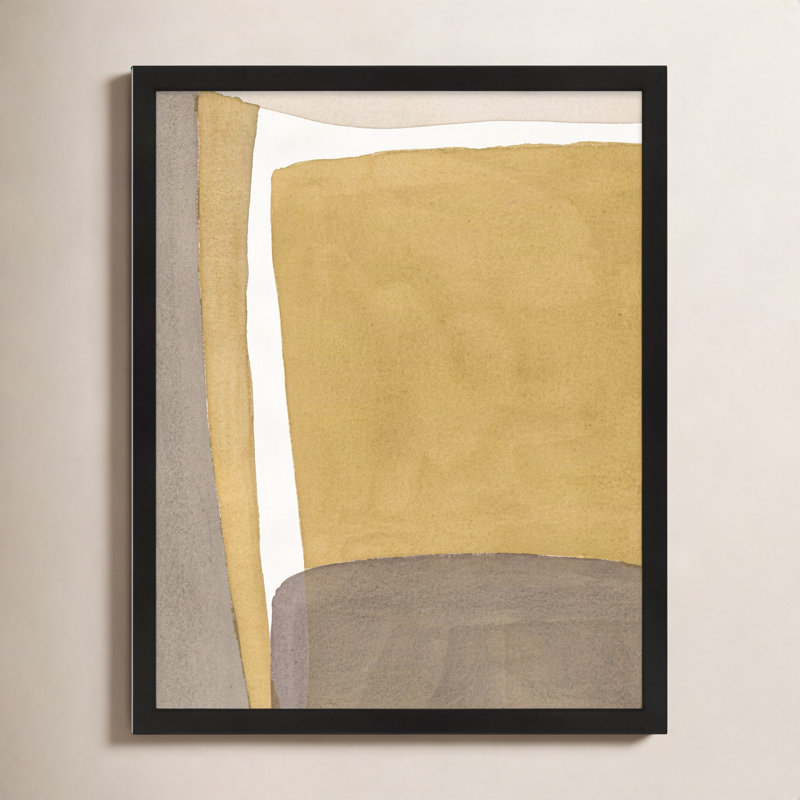 Light Ochre Print by Julia Balfour, 50" H x 40" W x 1.25" D, Black Framed Paper