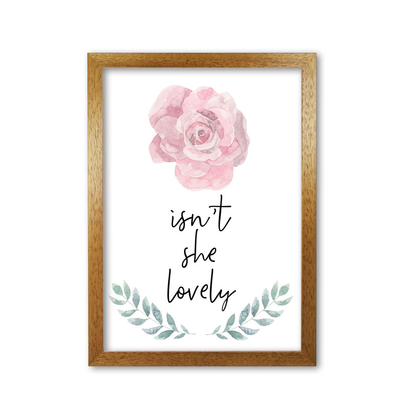 Isn't She Lovely Floral - Print, 42 cm H x 30 cm W x 5 cm D, Honey Oak Frame