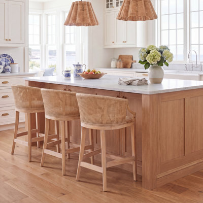 Carneshia Upholstered Solid Wood Counter Stool