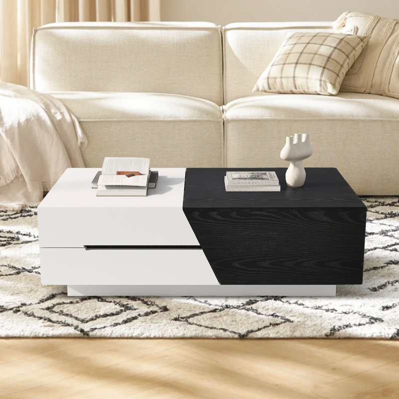Table basse Tenafly, Blanc / noir