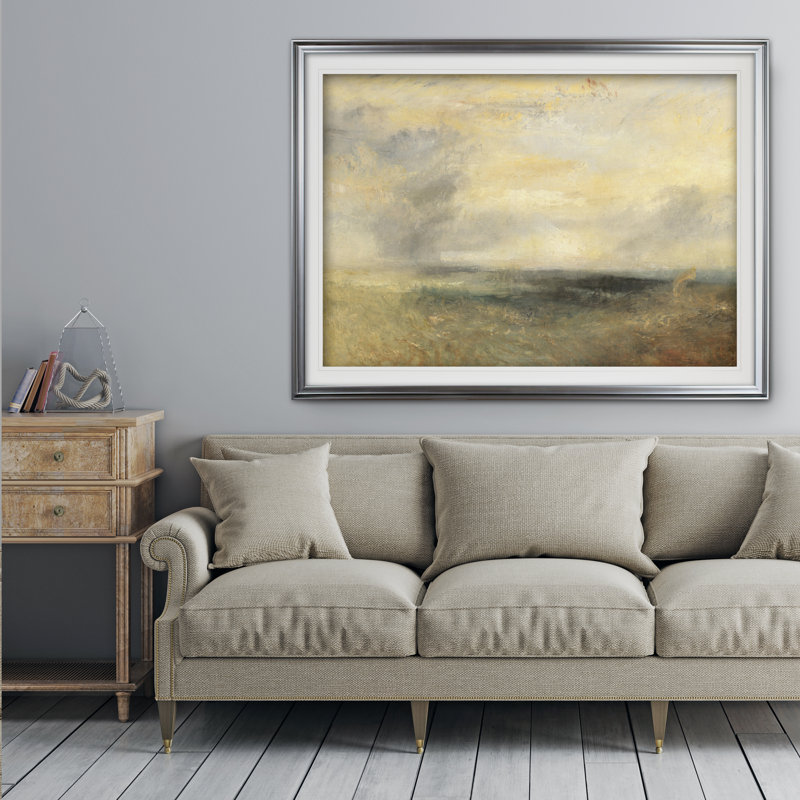 « from the sea », reproduction, Cadre argenté, H 31 po x l 43 po x P 1,5 po