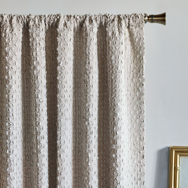 Evangeline Cotton Blend Room Darkening Curtain Single Panel, 48" W x 120" L