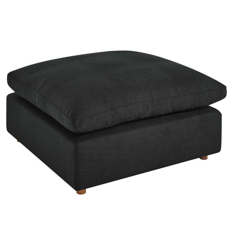 Modway Down-Filled Overstuffed Upholstered Sectional Sofa Ottoman, Black 100% Polyester