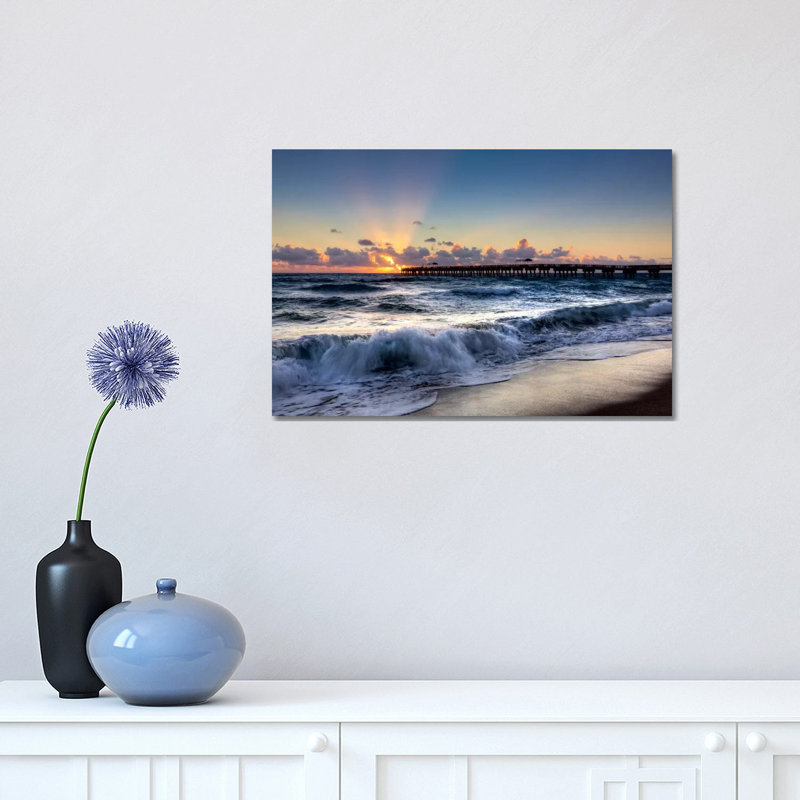 The Wave 1 Piece Wrapped Canvas Wall Art, 30.48cm H x 45.72cm W x 1.91cm D
