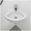 Évier vasque mural en céramique 18 po x 13 po en porcelaine blanche avec trou pour robinet et trop-plein