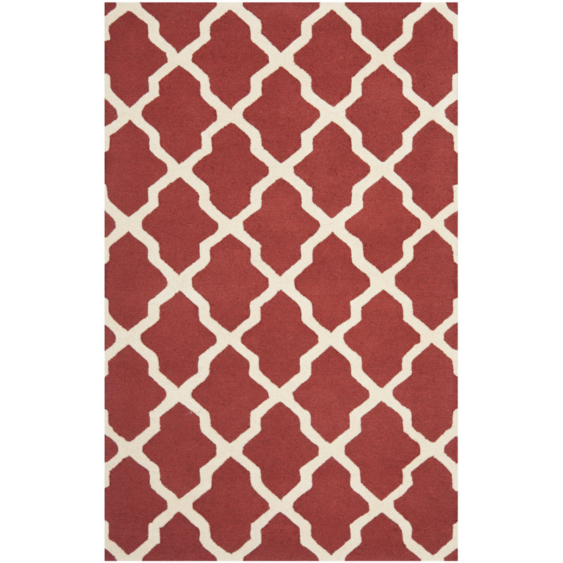 Dasilva Geometric Wool Hand Woven Area Rug, Rectangle 183 x 274 cm
