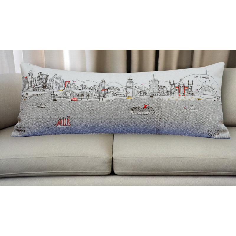 Coussin Los Angeles Skyline, Blanc