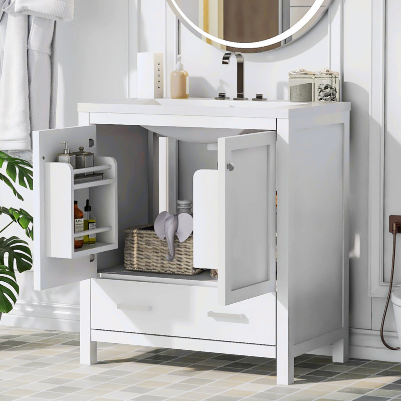 Rangement pour salle de bain Swantje, Blanc