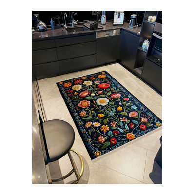 Tapis décoratif lavable à la machine multicolore Paris Collection