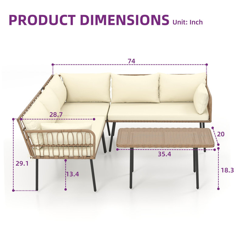 Forbell 5 - Person Patio Conversation Sets with Cushions