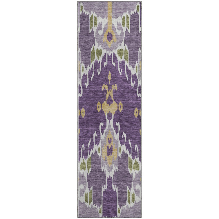 Premium Machine Washable Prisco Purple Rug