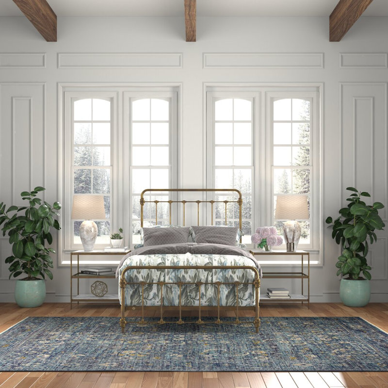 Lit en fer Picket Fence, Double, Burnished Gold