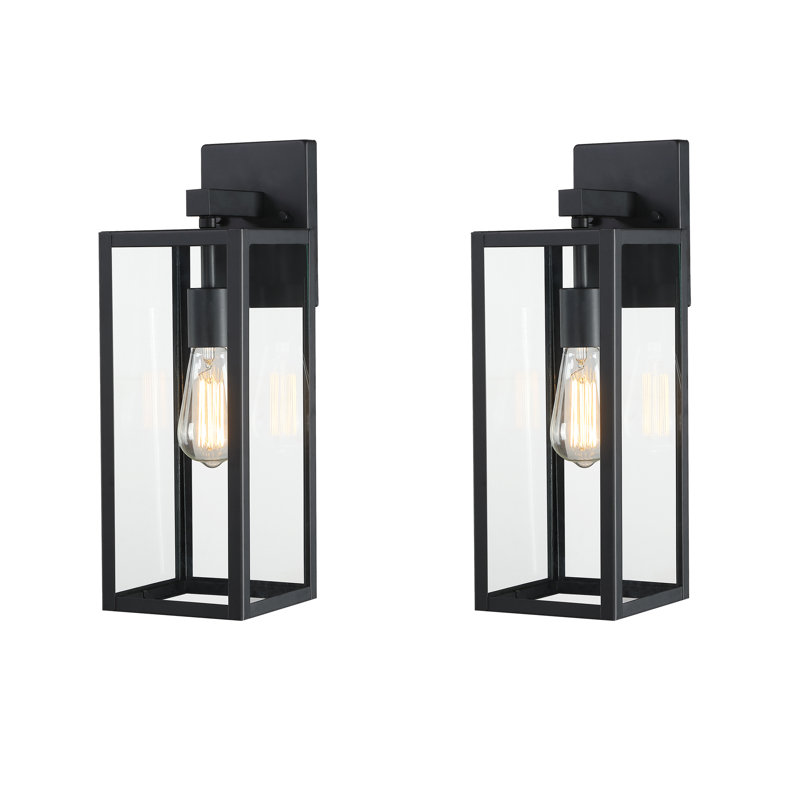 Tornillo 1-Light Outdoor Wall Lantern, Black, 17.3" H x 6" W x 7" D