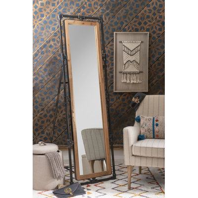 Woosley Freestanding Mirror with Hooks