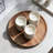 Wood Round Serving Tray, Decorative Wooden Tray For Coffee Table, Kitchen Countertop, And Home Organization-1317125291