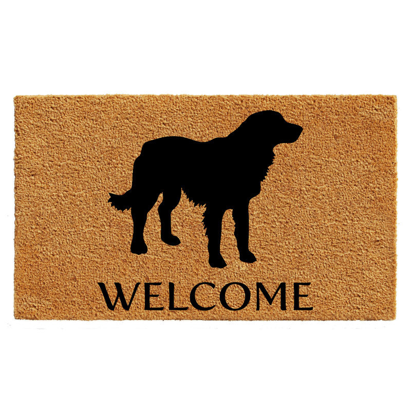 Tapis de porte extérieur anti-dérapant golden retriever Yoxall, L 0,6 po x l 36 po x P 24 po