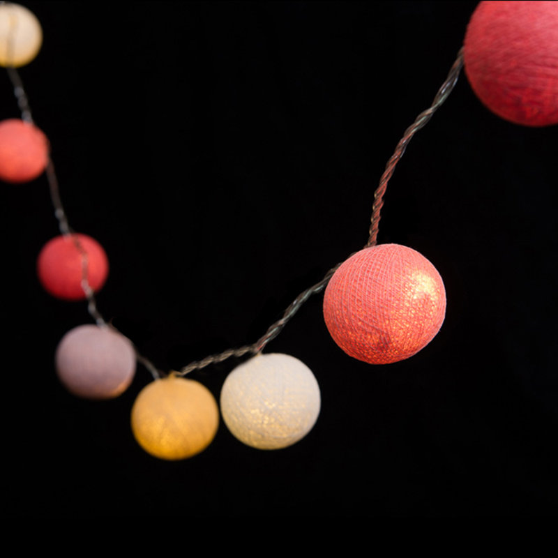Misti LED Cotton Ball String Light, 10 Lamps - 5 Metre Long