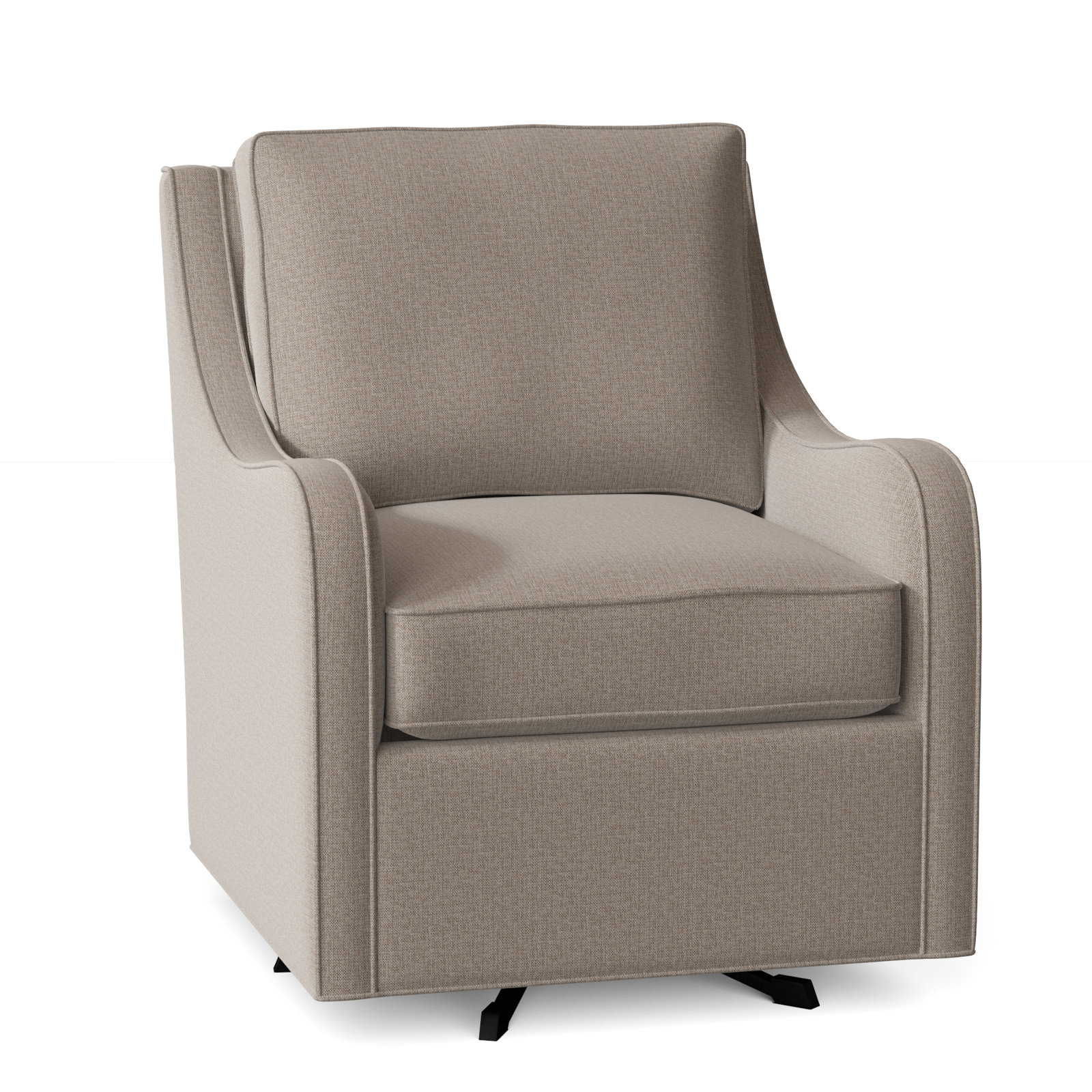 Koko Upholstered Swivel Armchair, Beige Performance Fabric; 0851-73