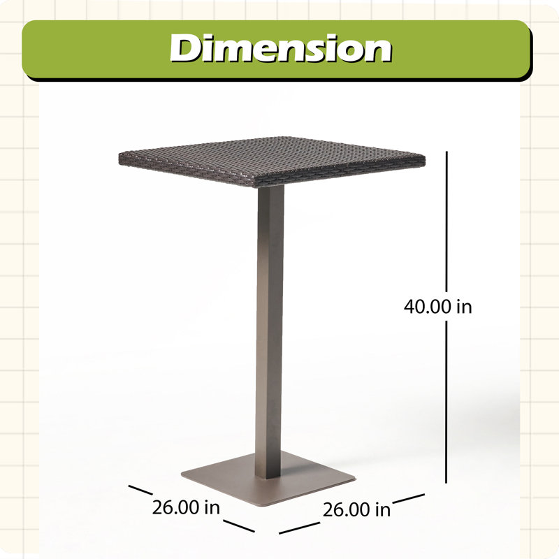 Rattan 26" SQUARE BAR TABLE