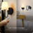 1.8W LED Integrated Matte Black Rechargeable Battery Wall Sconce with White Fabric Shade and USB-C Cable Included