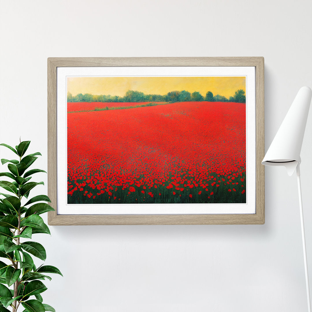 Idyllic Poppy Field Flowers - Single Picture Frame Print