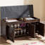 Banc en bois massif rembourré bleu ardoise-474830906-474830907