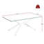 Table basse de 39,36 po rectangulaire en verre trempé transparent avec pieds en métal argenté, utilisation durable, assemblage facile pour tous, rectangulaire, verre, table, option de rangement grande capacité, esthétique moderne-203307438
