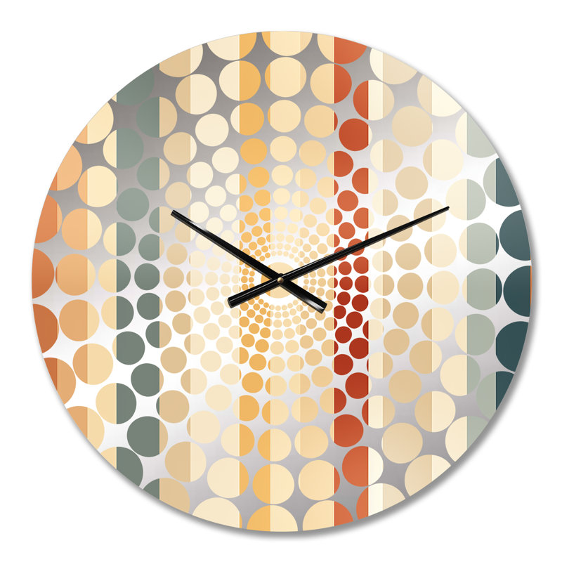 Horloge murale rayée beige et brune à motif sérénité, Petit