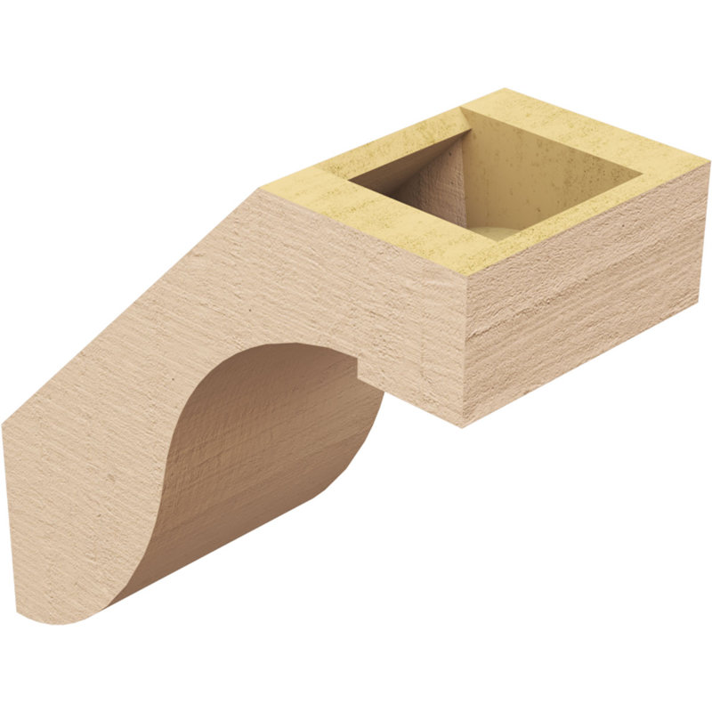 Attelle de genou Del Monte Timberthane en faux bois de cèdre brut, l 5 po x P 10 po x H 10 po, brun clair apprêté