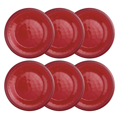 6-Piece Beaded 8 1/2" Melamine Plate